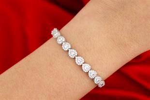 925 Ayar Gümüş Kalp Su Yolu Bileklik