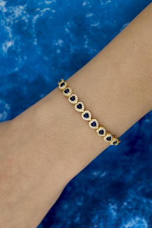 925 Ayar Gümüş Kalp Su Yolu Bileklik