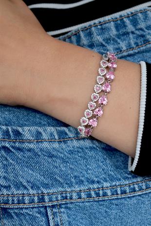 925 Ayar Gümüş Kalp Su Yolu Bileklik