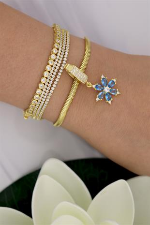 925 Ayar Gümüş Kamelya Çiçeği Charm