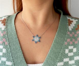 925 Ayar Gümüş Kar Tanesi Kolye