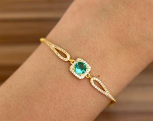 925 Ayar Gümüş Kare Paraiba Taşı Bileklik