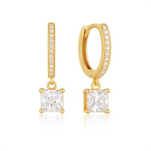 925 Ayar Gümüş Kare Tektaş Küpe