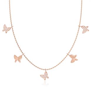 925 Ayar Gümüş Kelebekli Şans Kolyesi