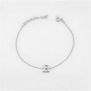 925 Ayar Gümüş Kişiye Özel Harfli Minimal Bileklik