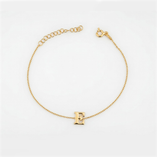 925 Ayar Gümüş Kişiye Özel Harfli Minimal Bileklik