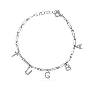 925 Ayar Gümüş Kişiye Özel İsimli Ataç Zincir Bileklik