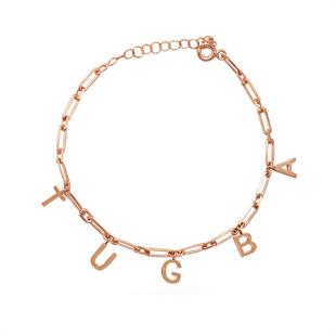 925 Ayar Gümüş Kişiye Özel İsimli Ataç Zincir Bileklik