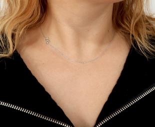 925 Ayar Gümüş Köprücük Harf Kolye