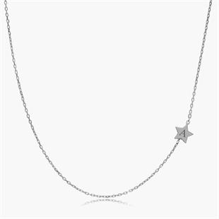 925 Ayar Gümüş Köprücük Yıldız Harf Kolye