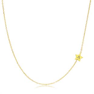 925 Ayar Gümüş Köprücük Yıldız Harf Kolye