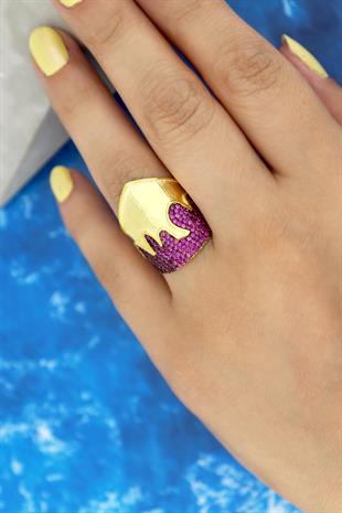 Altın Kaplama Kraliyet Tacı Yüzük