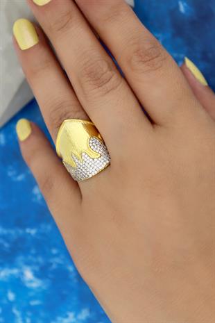 Altın Kaplama Kraliyet Tacı Yüzük