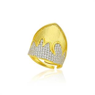 Altın Kaplama Kraliyet Tacı Yüzük