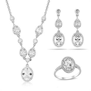 925 Ayar Gümüş Kristal Elegance Davet Takı Seti