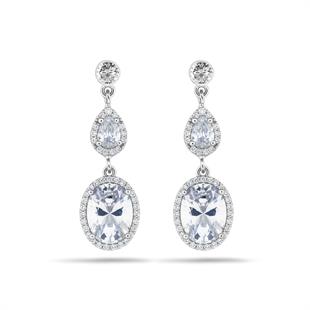 925 Ayar Gümüş Kristal Elegance Küpe