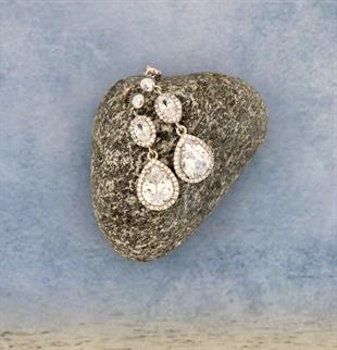 925 Ayar Gümüş Kristal Elegance Küpe