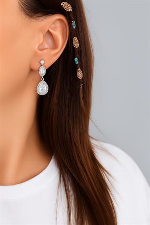925 Ayar Gümüş Kristal Elegance Küpe
