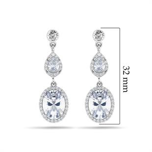 925 Ayar Gümüş Kristal Elegance Küpe