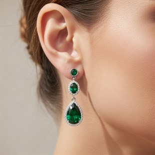 925 Ayar Gümüş Kristal Elegance Küpe