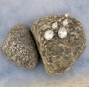 925 Ayar Gümüş Kristal Elegance Küpe