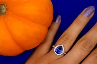 925 Ayar Gümüş Kristal Safir Su Damlası Takı Seti