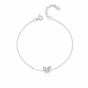 925 Ayar Gümüş Kuğu Minimalist Bileklik