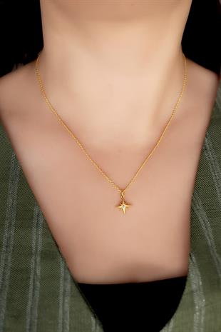 925 Ayar Gümüş Kutup Yıldızı Kolye