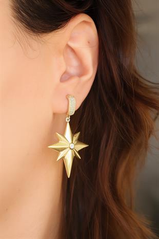 925 Ayar Gümüş Kutup Yıldızı Küpe