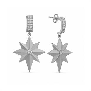 925 Ayar Gümüş Kutup Yıldızı Küpe