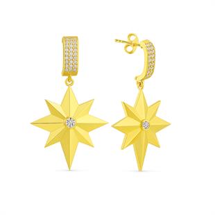 925 Ayar Gümüş Kutup Yıldızı Küpe