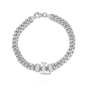 925 Ayar Gümüş L Harfi Bileklik