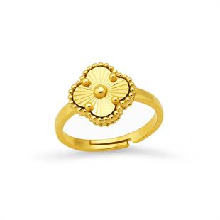 925 Ayar Gümüş Lazer İşlemeli Yonca Yüzük