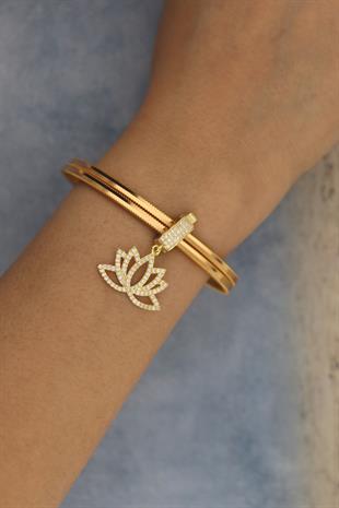 925 Ayar Gümüş Lotus Charm
