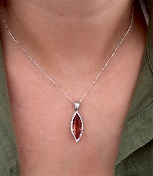 925 Ayar Gümüş Markiz Model Kolye