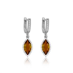 925 Ayar Gümüş Markiz Zultanit Taşlı Küpe