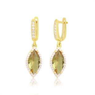 925 Ayar Gümüş Markiz Zultanit Taşlı Küpe