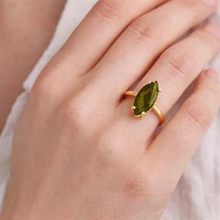 925 Ayar Gümüş Markiz Zultanit Taşlı Yüzük