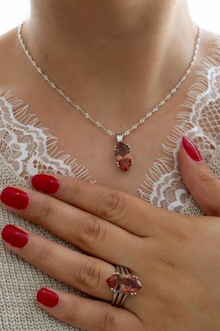 925 Ayar Gümüş Markiz Zultanit Taşlı Yüzük 