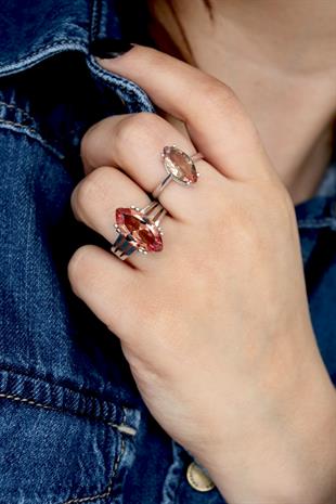 925 Ayar Gümüş Markiz Zultanit Taşlı Yüzük 