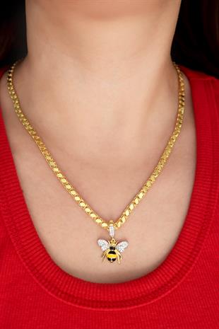 925 Ayar Gümüş Mineli Arı Charm