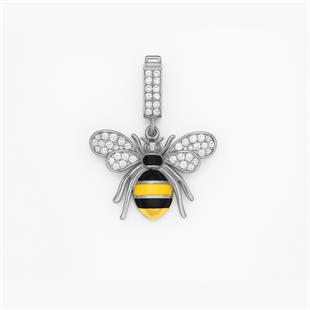 925 Ayar Gümüş Mineli Arı Charm