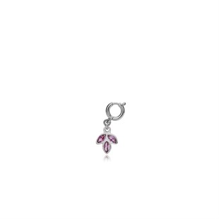 925 Ayar Gümüş Minimal Ametist Lotus Kolye Ucu - Charm