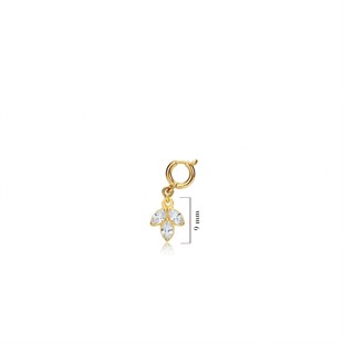 925 Ayar Gümüş Minimal Beyaz Lotus Kolye Ucu - Charm