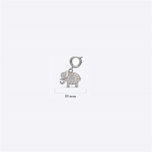 925 Ayar Gümüş Minimal Fil Kolye Ucu - Charm