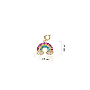 925 Ayar Gümüş Minimal Gökkuşağı Kolye Ucu - Charm