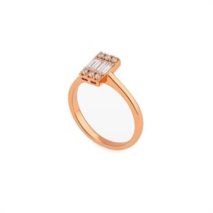 925 Ayar Gümüş Işıltılı Baget Yüzük