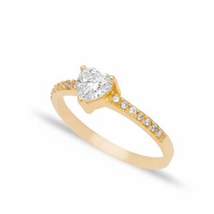 925 Ayar Gümüş Minimal Kalp Yüzük