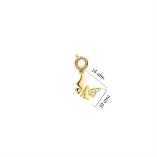 925 Ayar Gümüş Minimal Kelebek Kolye Ucu - Charm