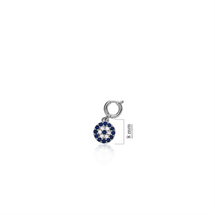 925 Ayar Gümüş Minimal Nazar Kolye Ucu - Charm